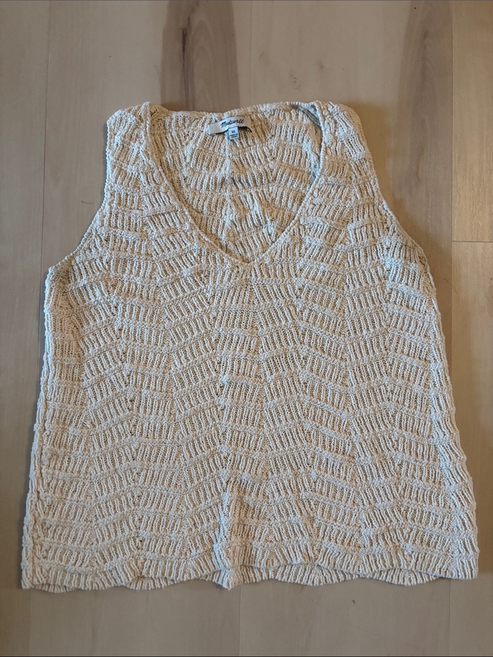 Madewell Cream Knit V-Neck Tank Top